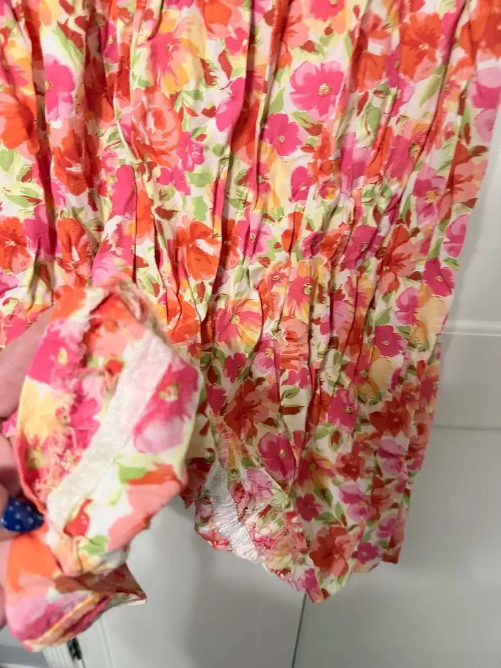 The Very Thing Pink Floral Pleated Midi Skirt Size 16